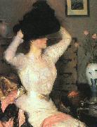 Benson, Frank Lady Trying On a Hat china oil painting reproduction